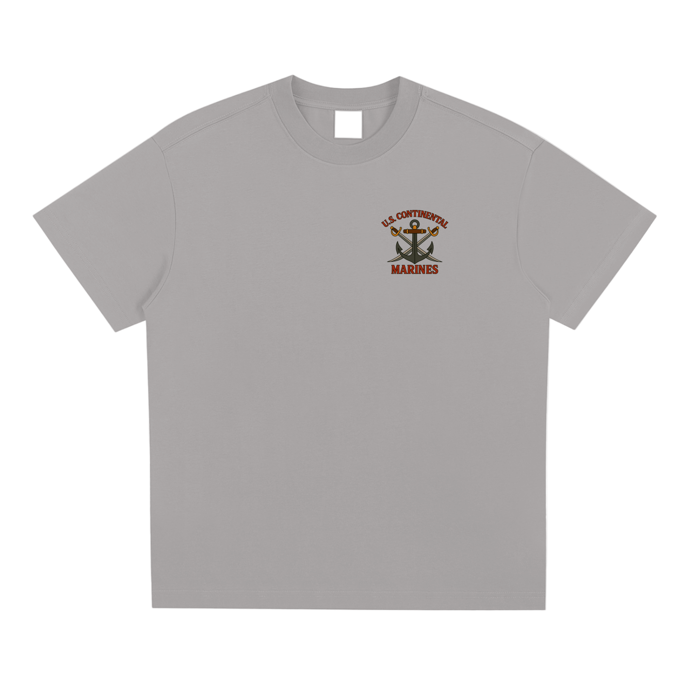 Gray t-shirt with U.S. Continental Marines logo on a white background